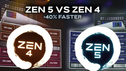 عملکرد معماری AMD Zen 5 بیش از 40 درصد سریع‌تر از هسته‌های Zen 4 است