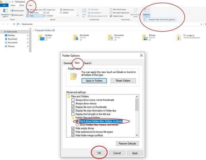 مخفی کردن آیکون های دسکتاپ در ویندوز 10 -شش مرحله اول.jpg