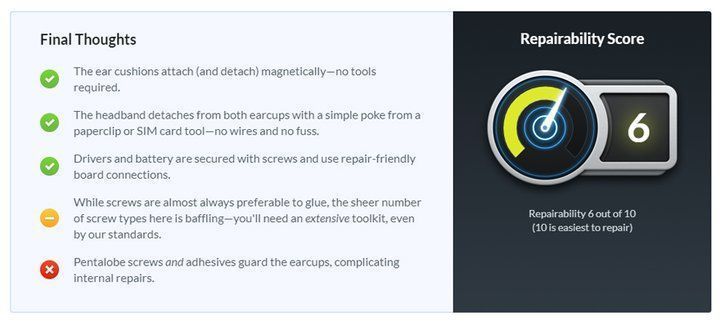 امتیاز ifixit هدفون ایرپادز مکس .jpg