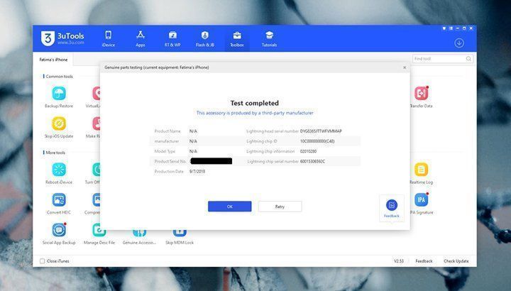 نتیجه‌ی چک کردن اصل بودن کابل لایتنینگ.jpg